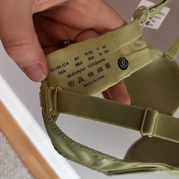 WingsLove Bra Light Green 36A Underwire, Padded, Removable Straps NWT - Picture 7 of 8